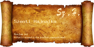 Szenti Hajnalka névjegykártya